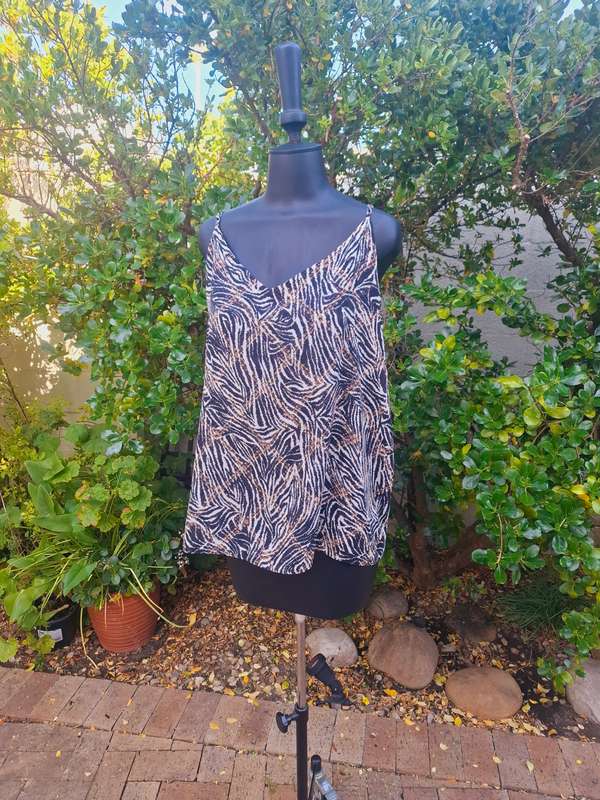 Zebra print thin strap top