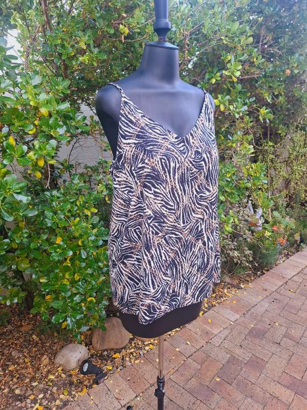 Zebra print thin strap top