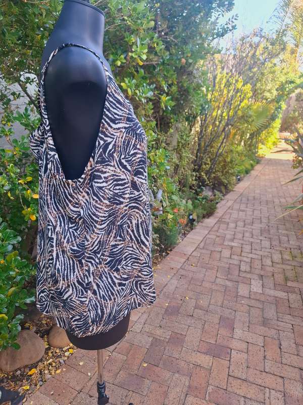 Zebra print thin strap top