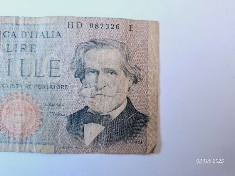 1969 1000 Lire bank note