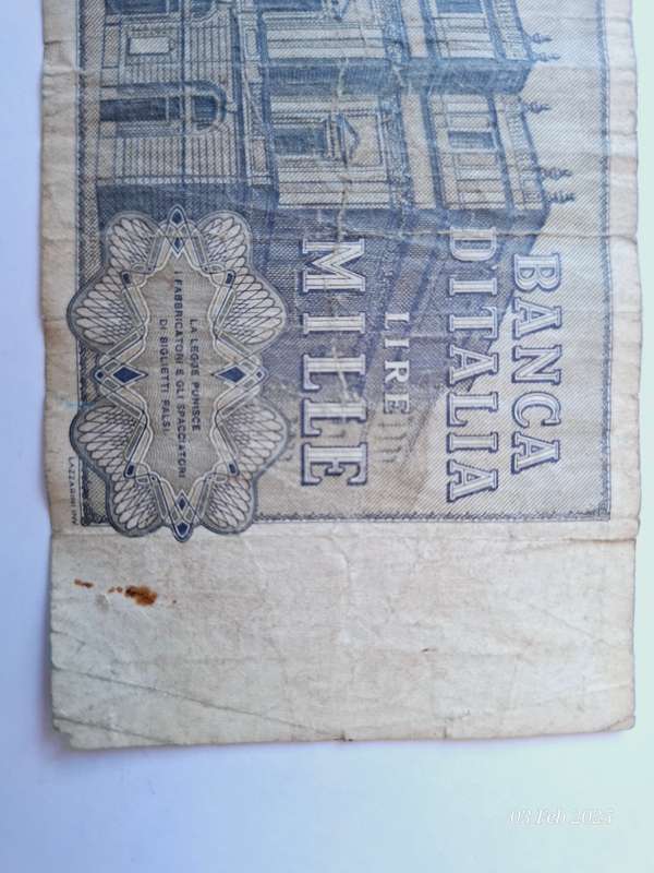 1969 1000 Lire bank note