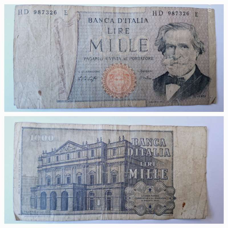 1969 1000 Lire bank note