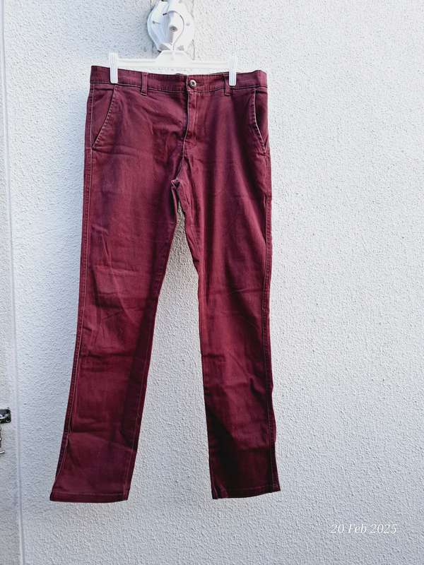 MRP Burgandy Chino Slim Stretch - 32