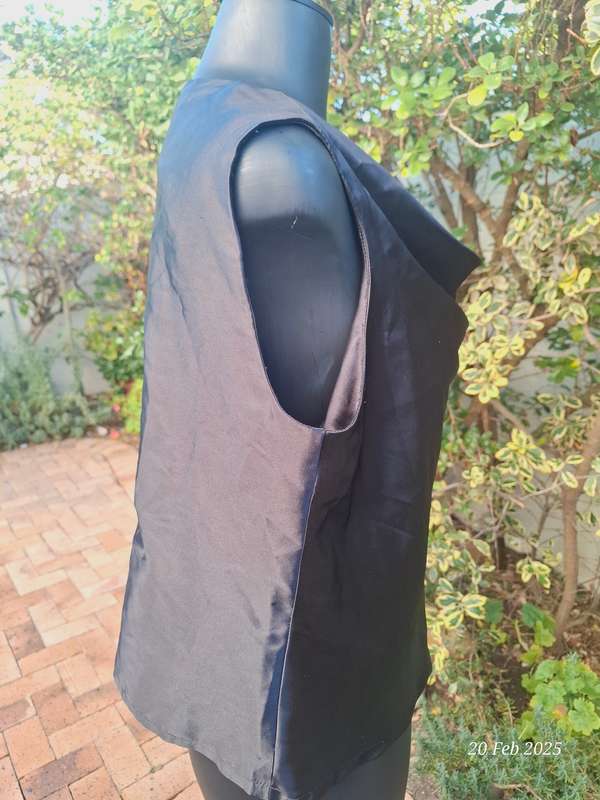 Satin cowl neck blouse by Cape Town designer, Cindy Bam - Size 16