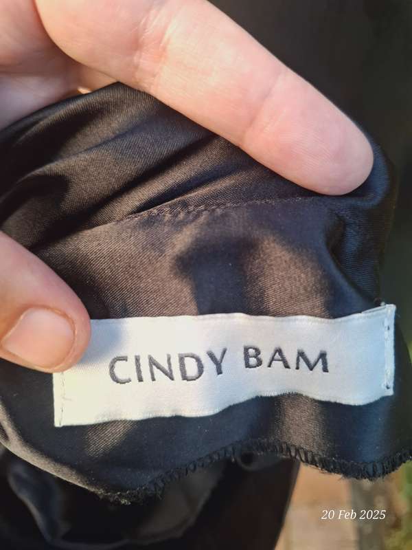 Satin cowl neck blouse by Cape Town designer, Cindy Bam - Size 16