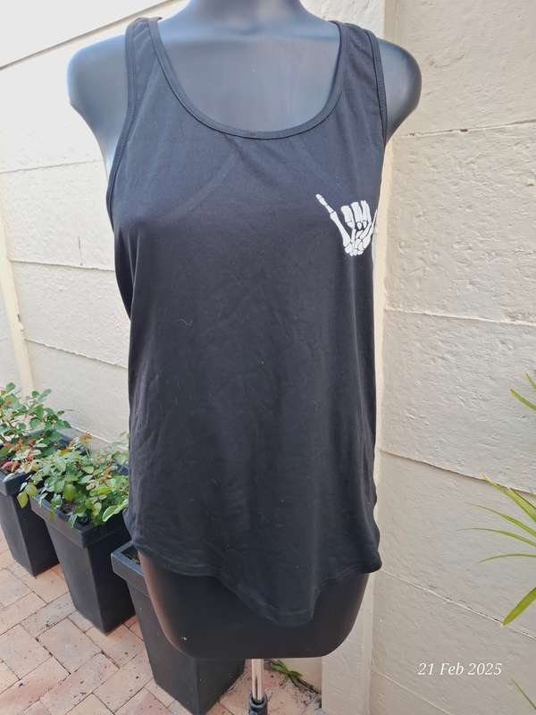 Unisex skeleton hand tank top - L