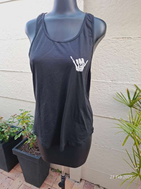 Unisex skeleton hand tank top - L