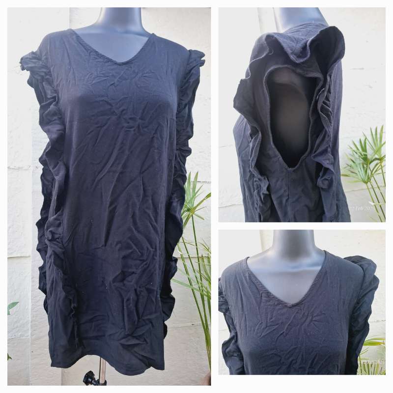 Pick n pay clothing real women black dress with ruffle detail - Size XL