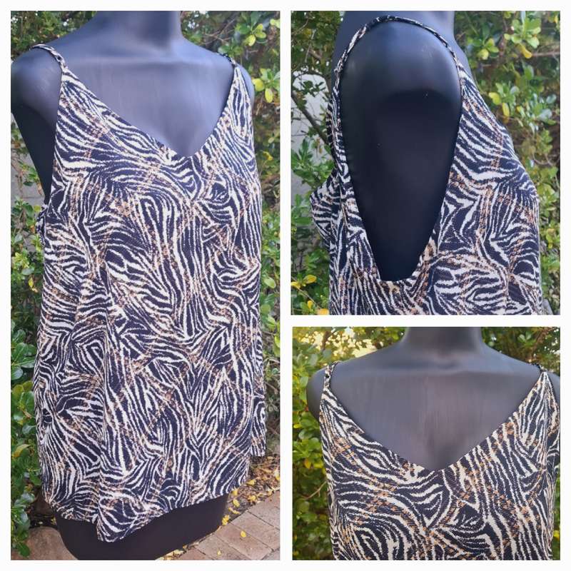 Zebra print thin strap top