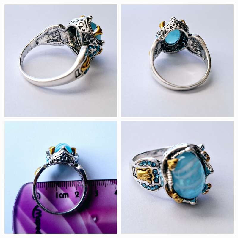 New Vintage alloy and synthetic cubic zirconia ring - Size 13