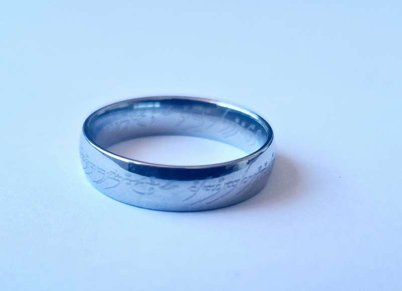 201 Stainless steel ring with lettering pattern