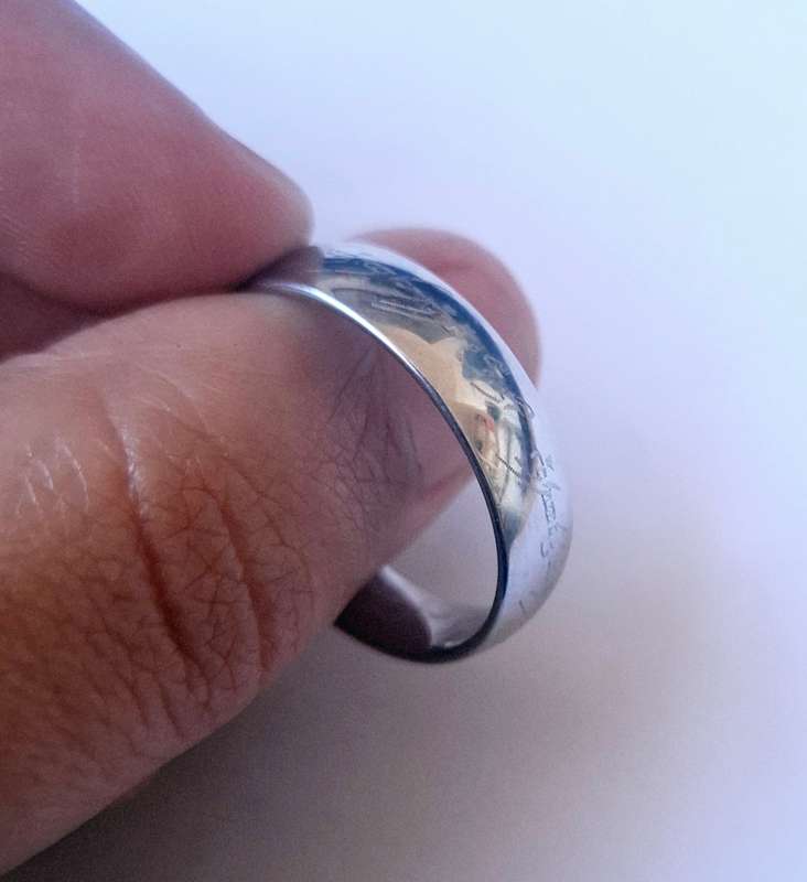 201 Stainless steel ring with lettering pattern