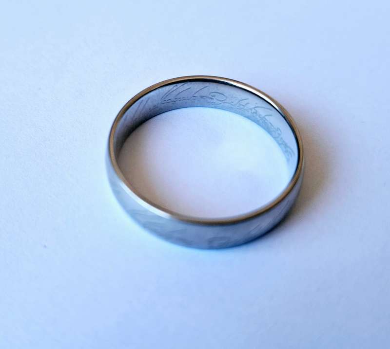 201 Stainless steel ring with lettering pattern