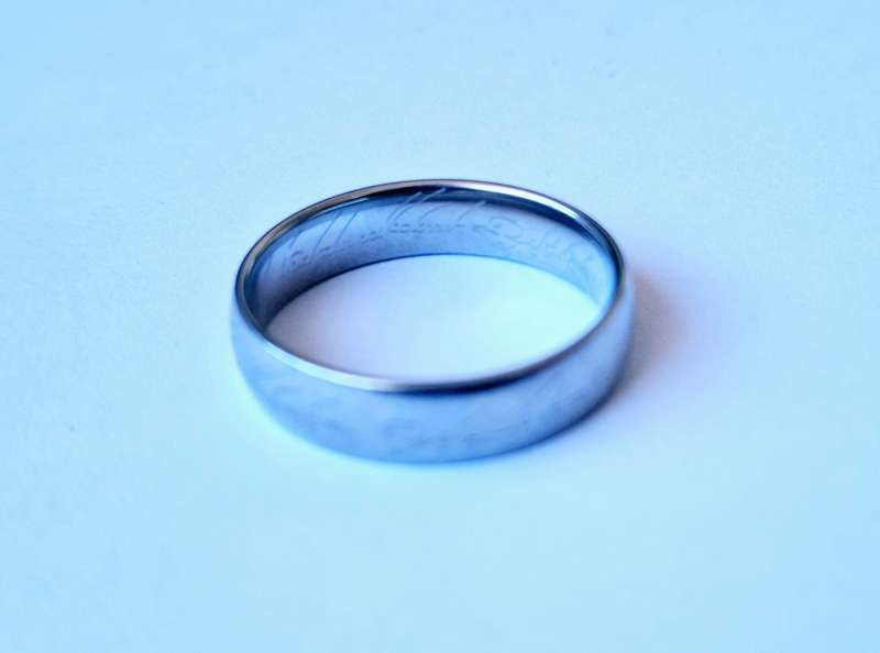 201 Stainless steel ring with lettering pattern