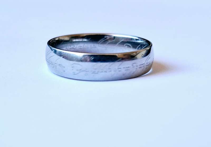 201 Stainless steel ring with lettering pattern