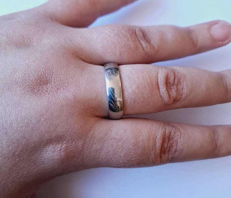 201 Stainless steel ring with lettering pattern