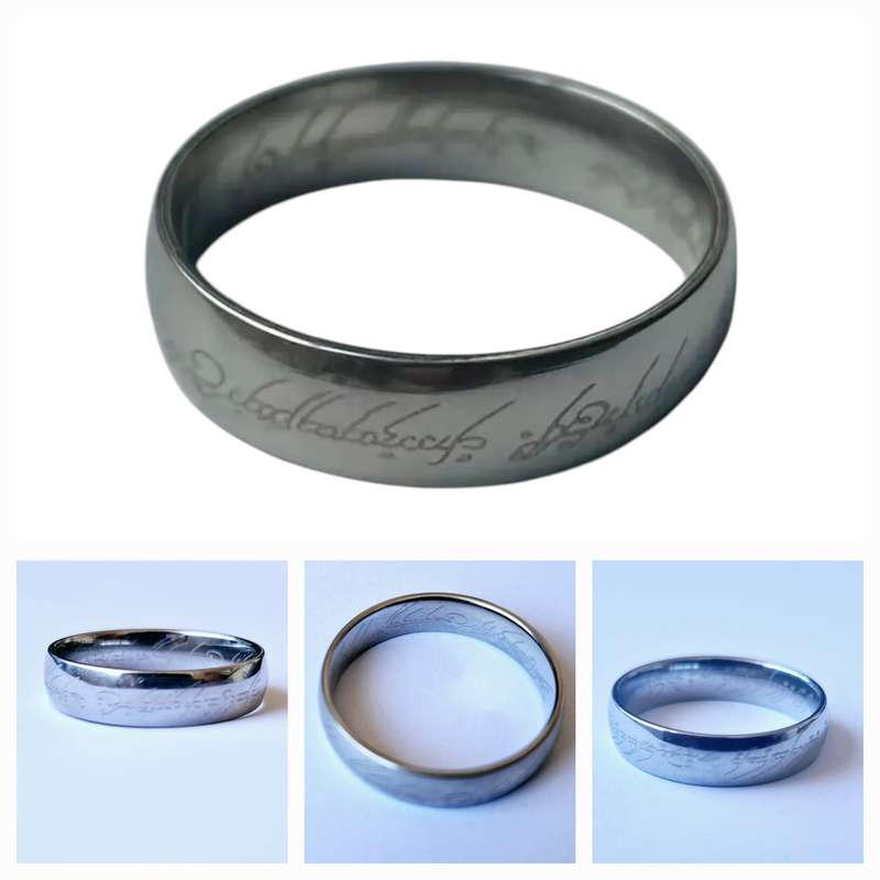 201 Stainless steel ring with lettering pattern
