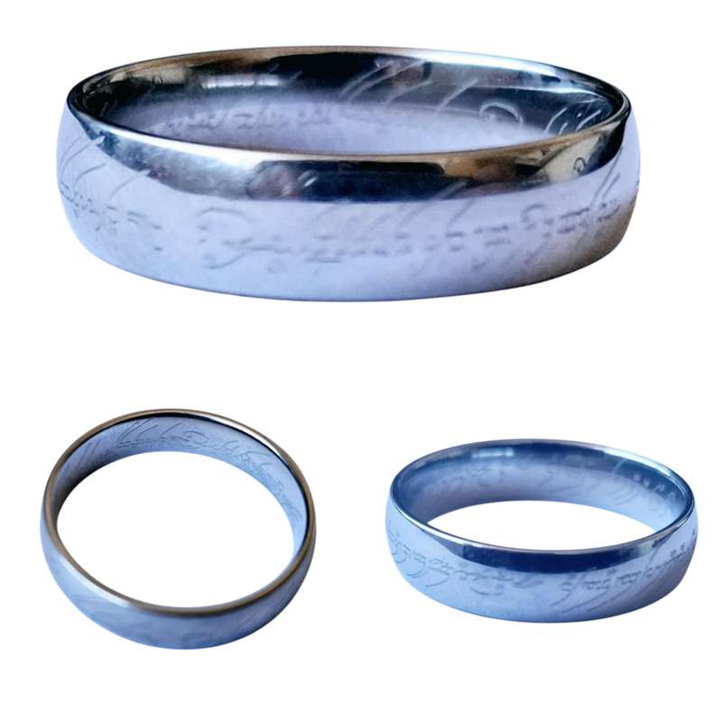 201 Stainless steel ring with lettering pattern