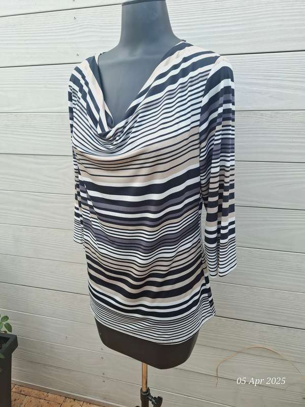 Merien hall (Edgars) cowl neck stripe top - 16