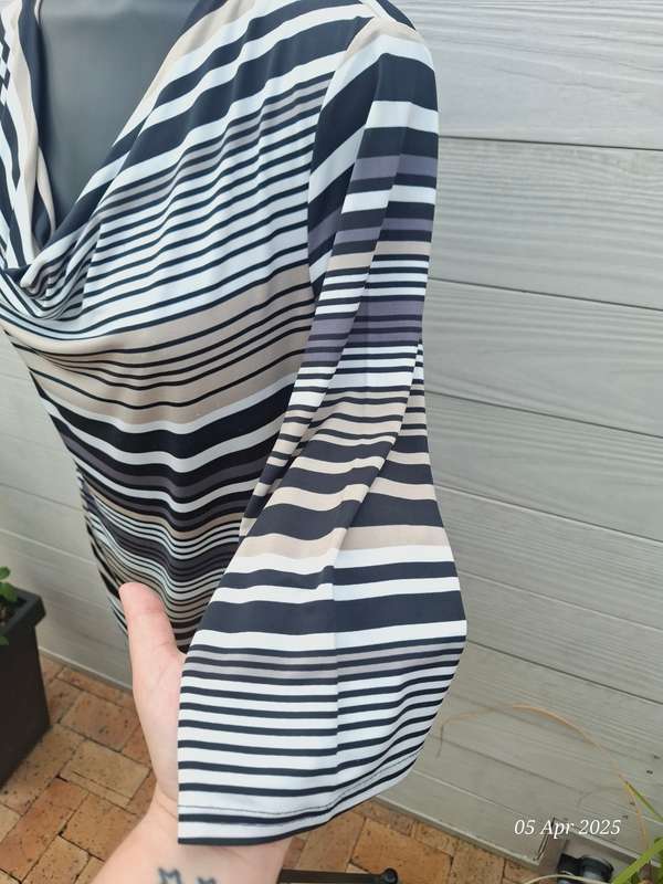 Merien hall (Edgars) cowl neck stripe top - 16