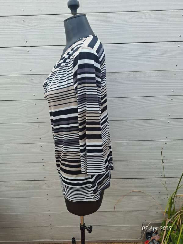 Merien hall (Edgars) cowl neck stripe top - 16
