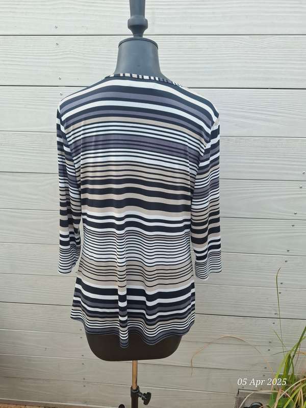 Merien hall (Edgars) cowl neck stripe top - 16