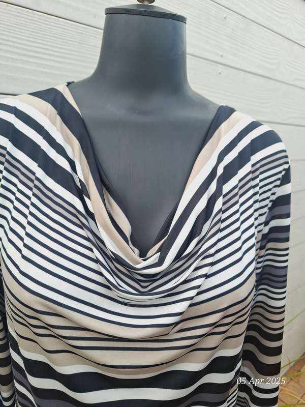 Merien hall (Edgars) cowl neck stripe top - 16