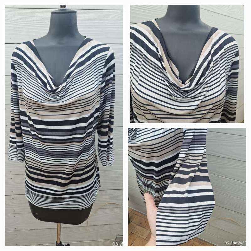 Merien hall (Edgars) cowl neck stripe top - 16