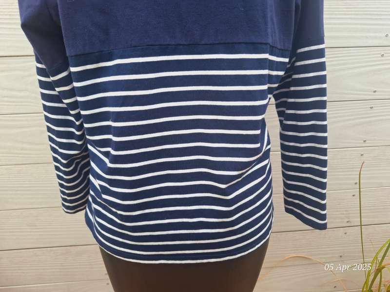 NEW Navy and white striped top with 3/4 sleeves  Size XXL/16