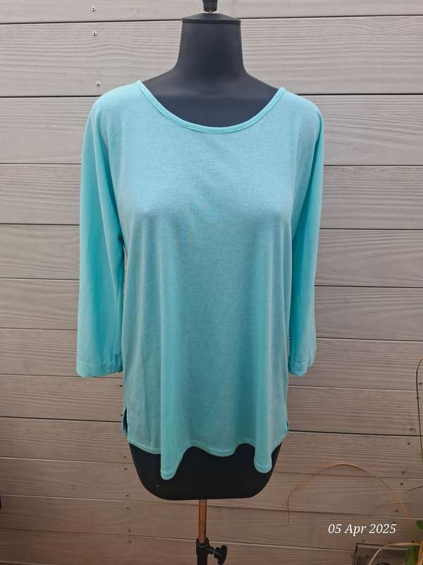 Handmade Turquoise 3/4 sleeve top - 16