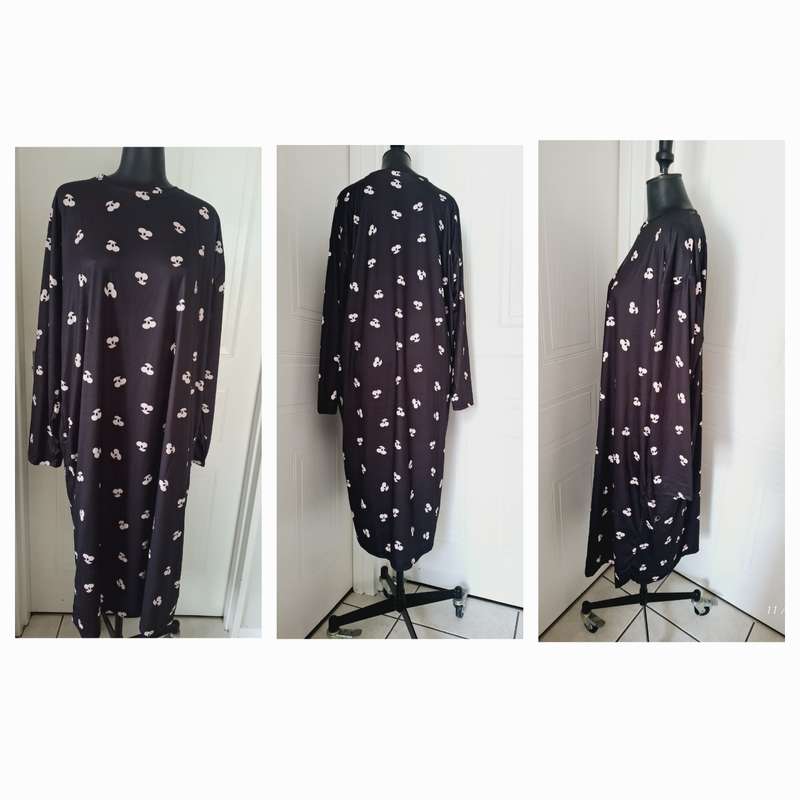 Plus Size Crew Neck Long Sleeve Nightdress - 4XL