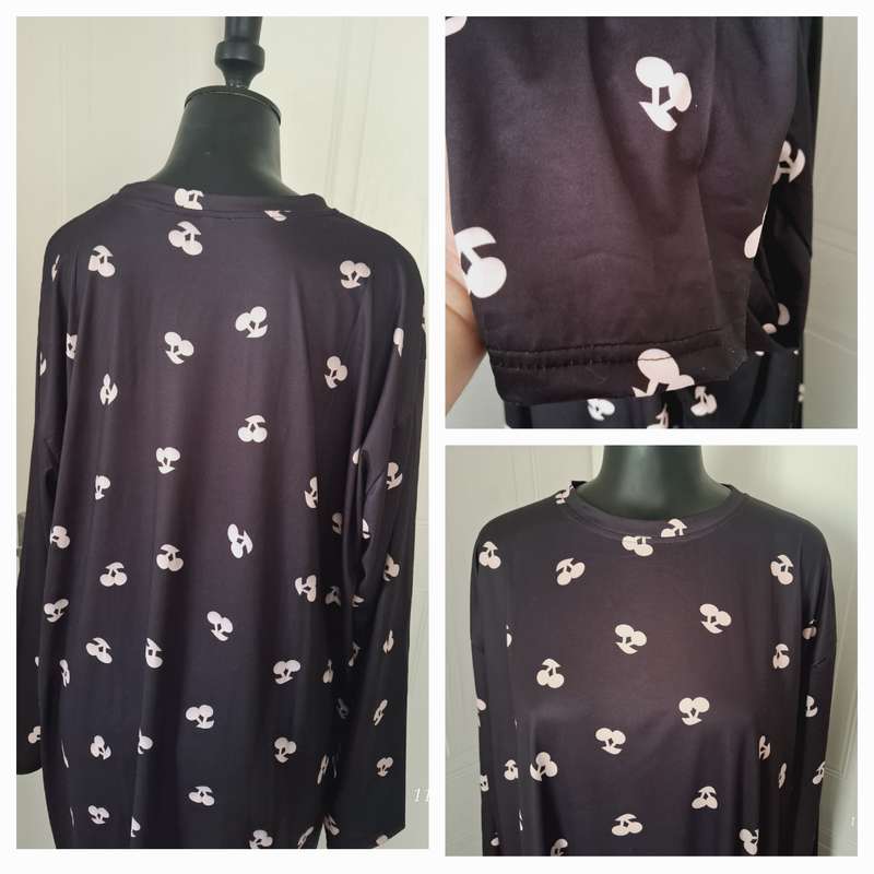 Plus Size Crew Neck Long Sleeve Nightdress - 4XL