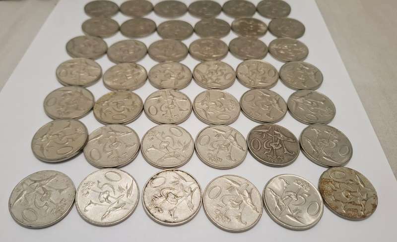 42x SA 50c circulated coins.  Various years between 60' and 90's.