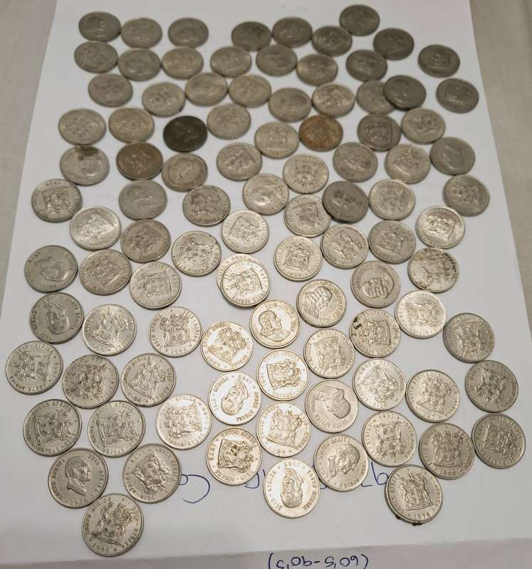97 x SA 10c circulated coins  Years from 60's to 80's