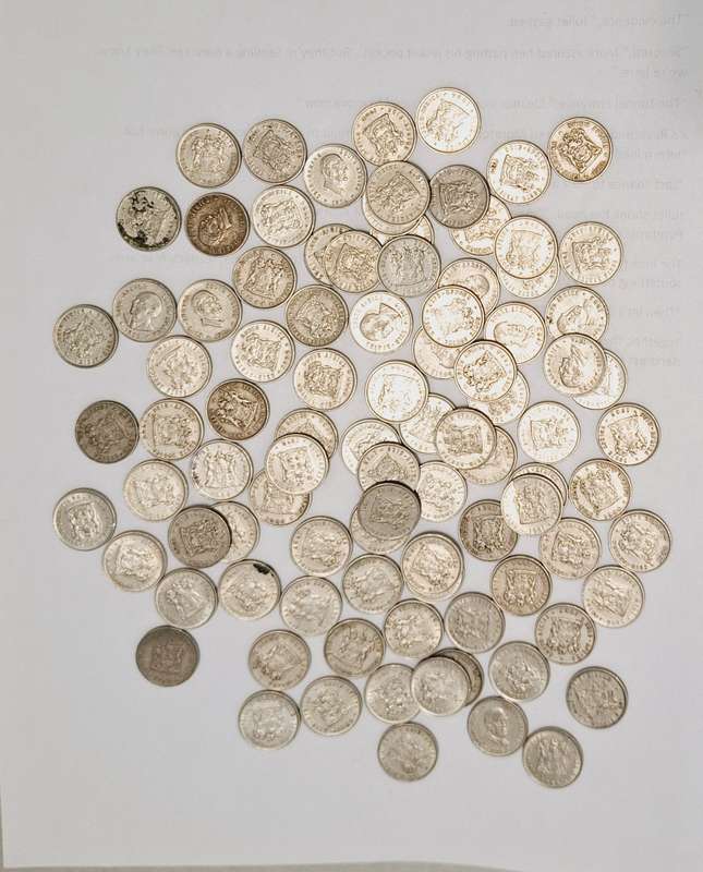 153 x SA 5c coins Years between 70's and 80's