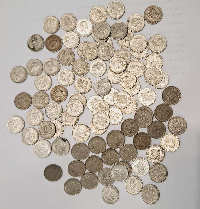 153 x SA 5c coins Years between 70's and 80's