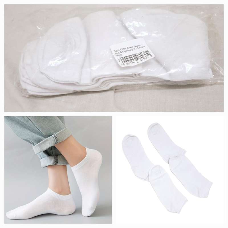4 x Pairs NEW white cotton ankle socks