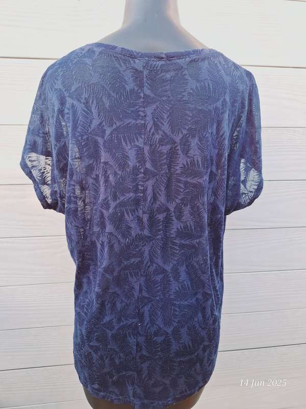 Sheer navy top - L