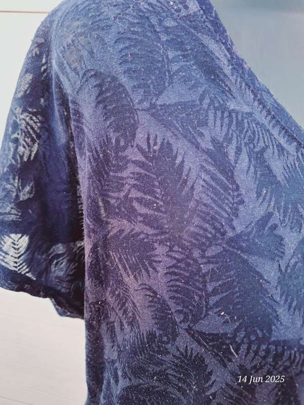 Sheer navy top - L