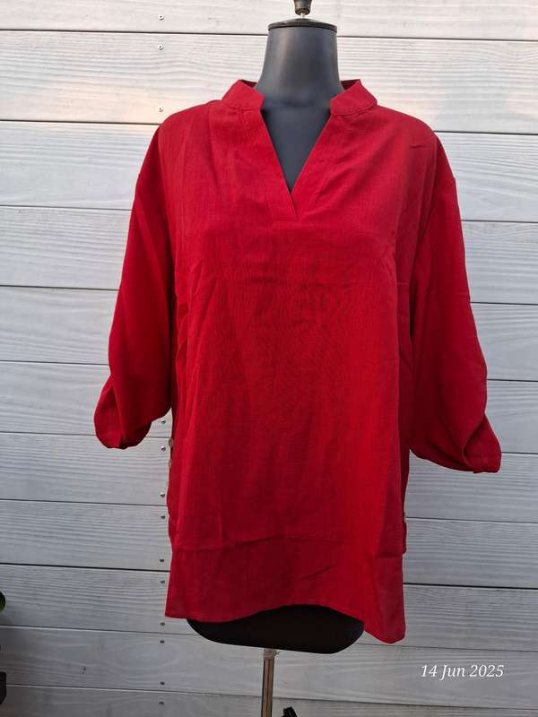 New High-Low deep red top - 4XL