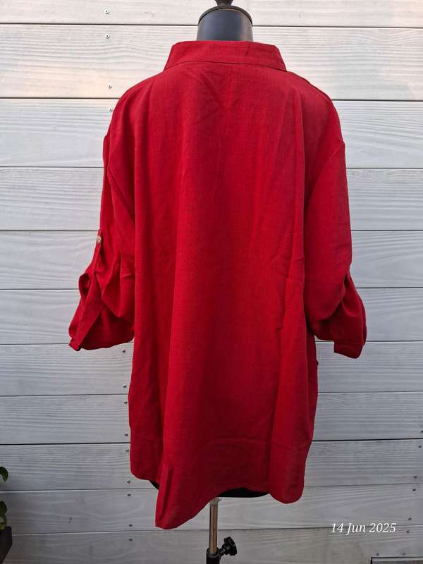 New High-Low deep red top - 4XL