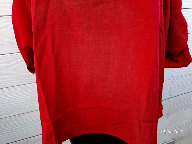 New High-Low deep red top - 4XL