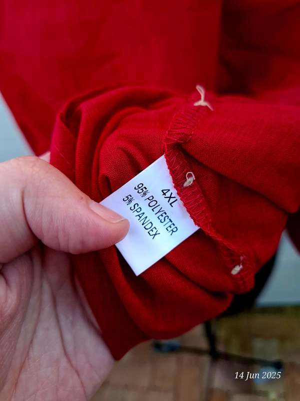 New High-Low deep red top - 4XL