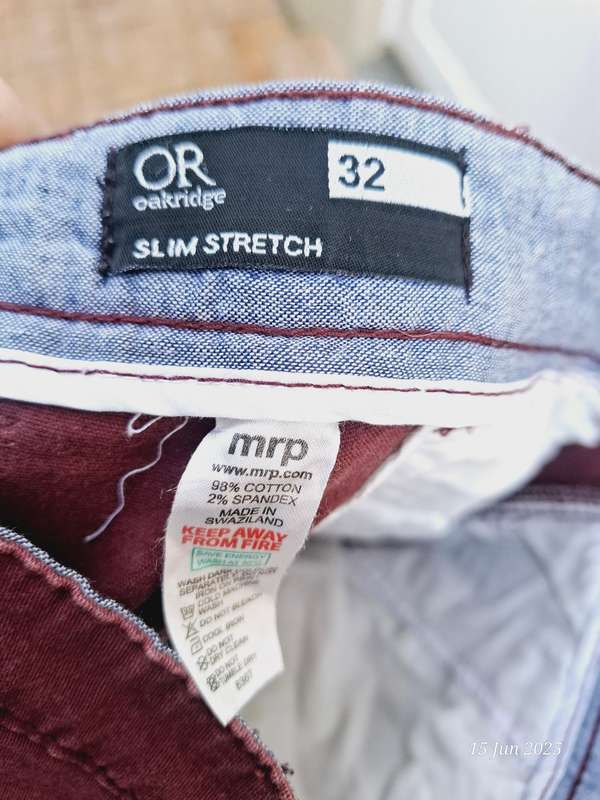MRP Burgandy Chino Slim Stretch - 32
