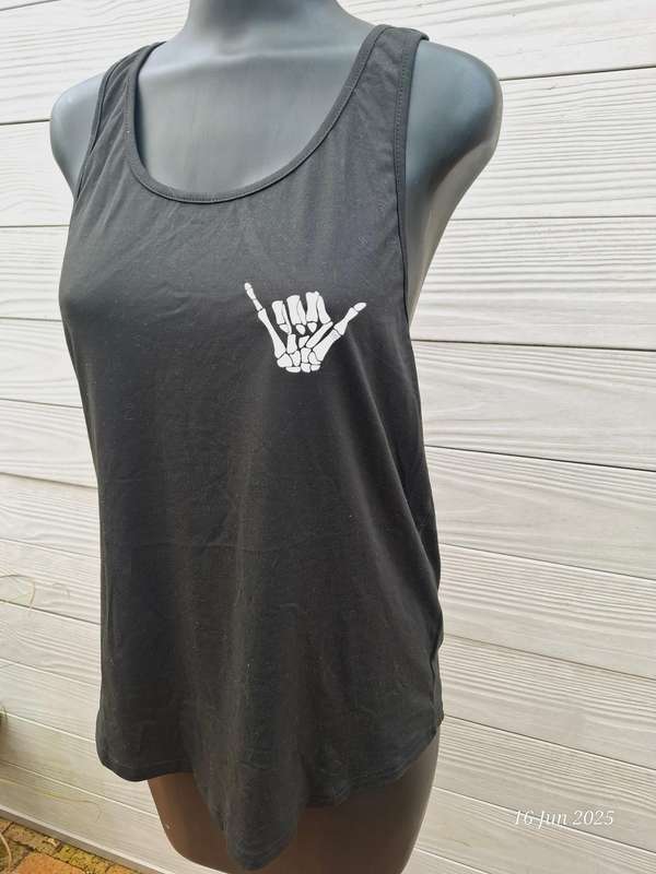 Unisex skeleton hand tank top - L