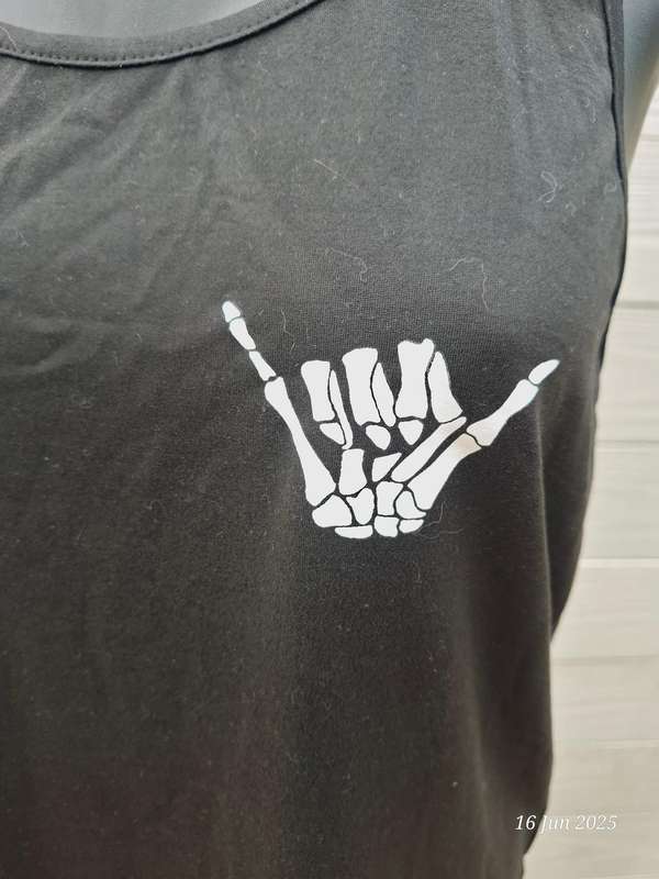 Unisex skeleton hand tank top - L