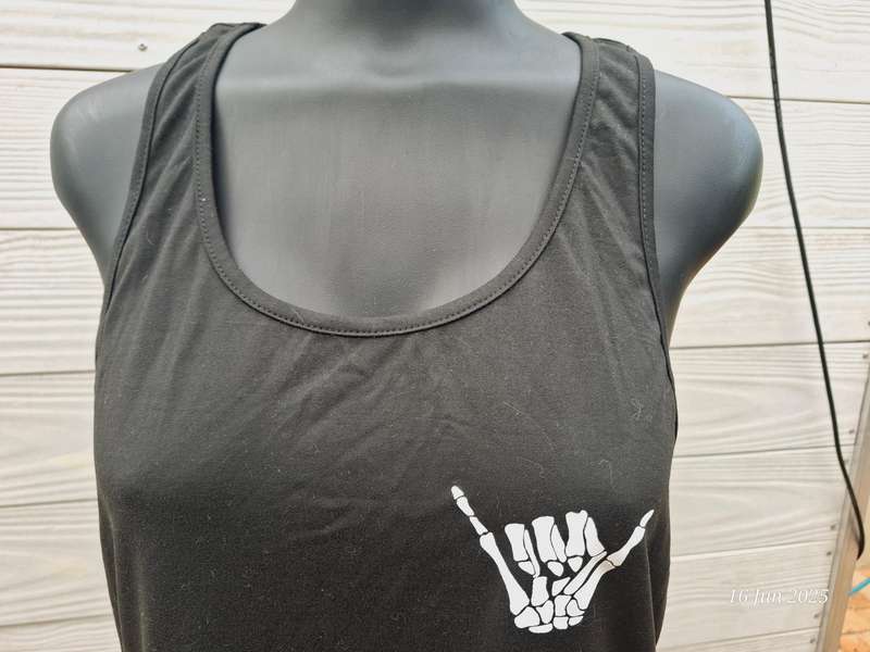 Unisex skeleton hand tank top - L