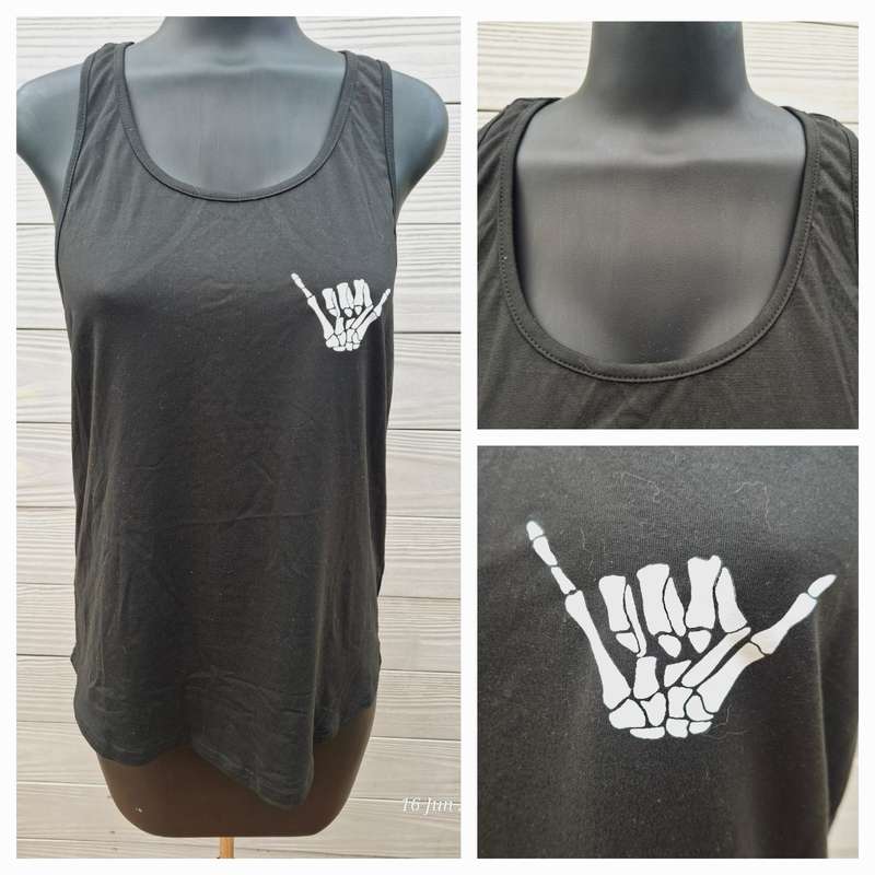 Unisex skeleton hand tank top - L