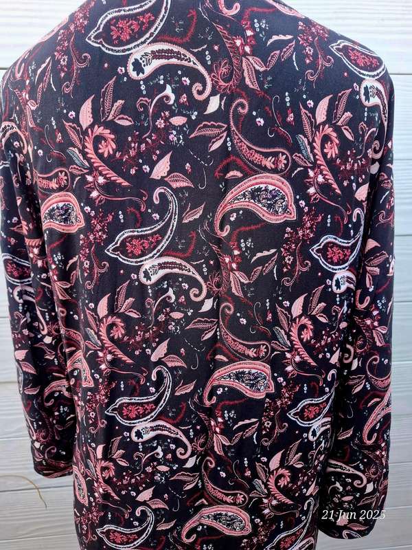 Burgandy and Black pasley kimono - XS