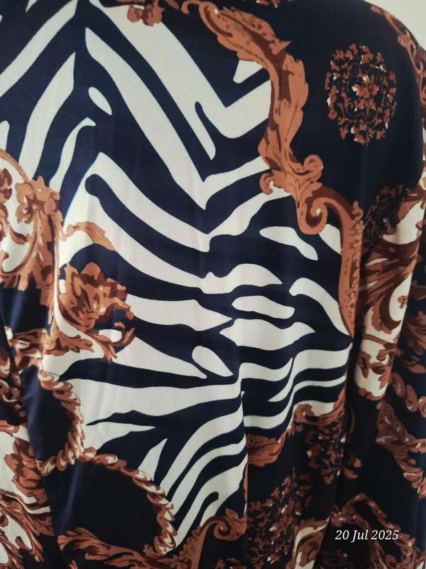 New navy and brown below knee dress.  Size XL